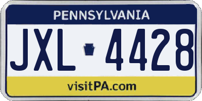 PA license plate JXL4428