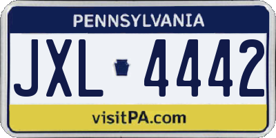 PA license plate JXL4442