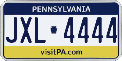 PA license plate JXL4444
