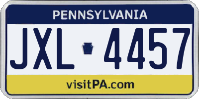 PA license plate JXL4457