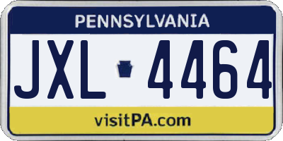 PA license plate JXL4464