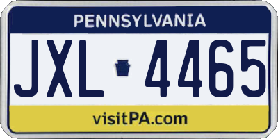 PA license plate JXL4465