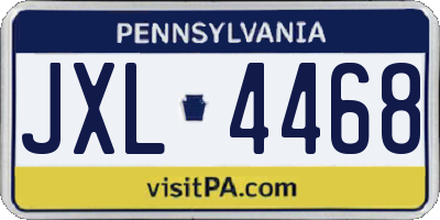 PA license plate JXL4468
