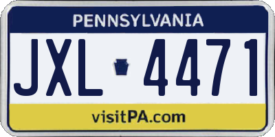 PA license plate JXL4471