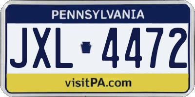PA license plate JXL4472