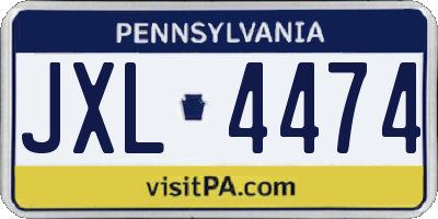 PA license plate JXL4474