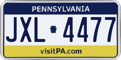 PA license plate JXL4477