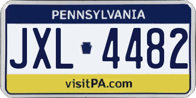 PA license plate JXL4482