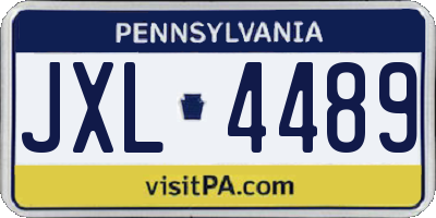 PA license plate JXL4489