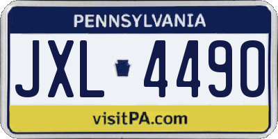 PA license plate JXL4490