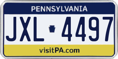 PA license plate JXL4497