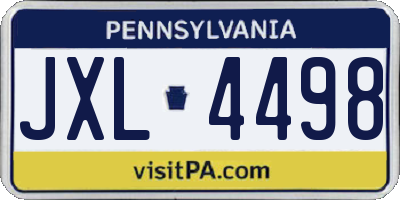PA license plate JXL4498