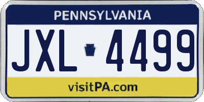 PA license plate JXL4499