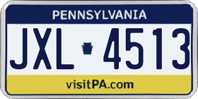PA license plate JXL4513