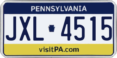 PA license plate JXL4515