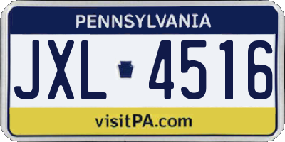 PA license plate JXL4516