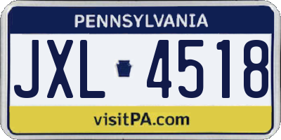 PA license plate JXL4518