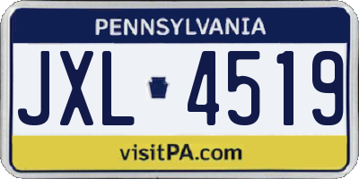 PA license plate JXL4519