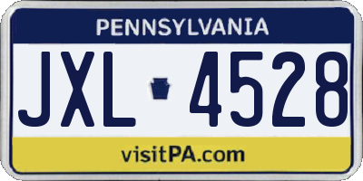 PA license plate JXL4528