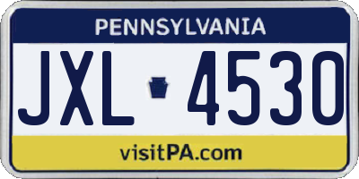 PA license plate JXL4530
