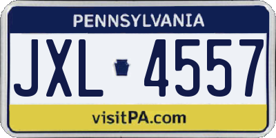 PA license plate JXL4557