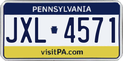 PA license plate JXL4571
