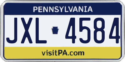 PA license plate JXL4584