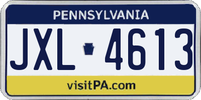 PA license plate JXL4613
