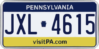 PA license plate JXL4615