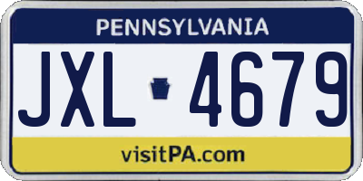 PA license plate JXL4679