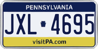 PA license plate JXL4695