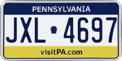 PA license plate JXL4697