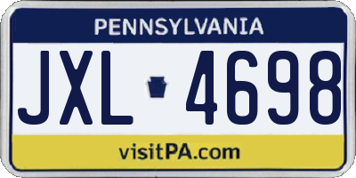 PA license plate JXL4698