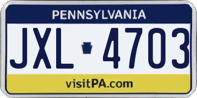 PA license plate JXL4703