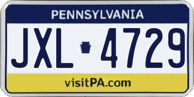 PA license plate JXL4729