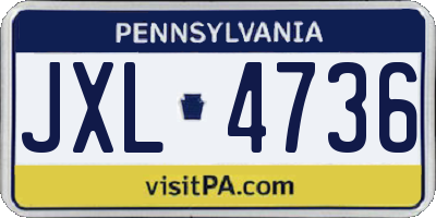 PA license plate JXL4736