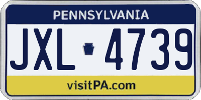PA license plate JXL4739