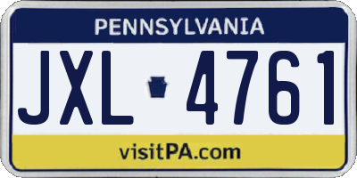 PA license plate JXL4761