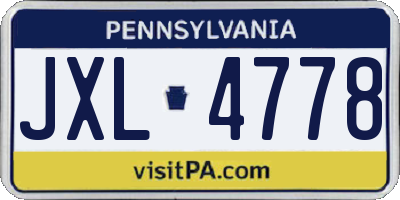 PA license plate JXL4778