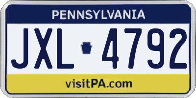 PA license plate JXL4792