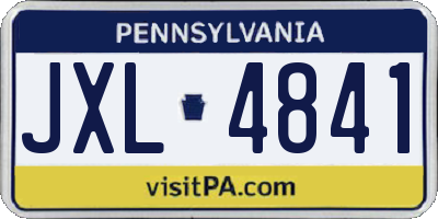 PA license plate JXL4841