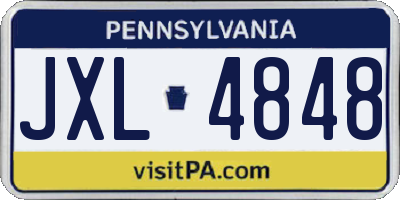 PA license plate JXL4848