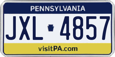 PA license plate JXL4857