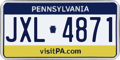 PA license plate JXL4871