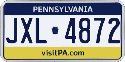 PA license plate JXL4872
