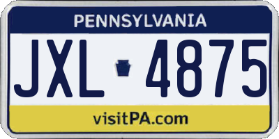 PA license plate JXL4875
