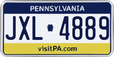 PA license plate JXL4889