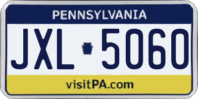 PA license plate JXL5060