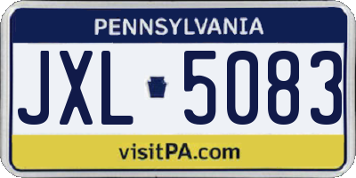 PA license plate JXL5083