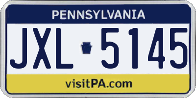 PA license plate JXL5145